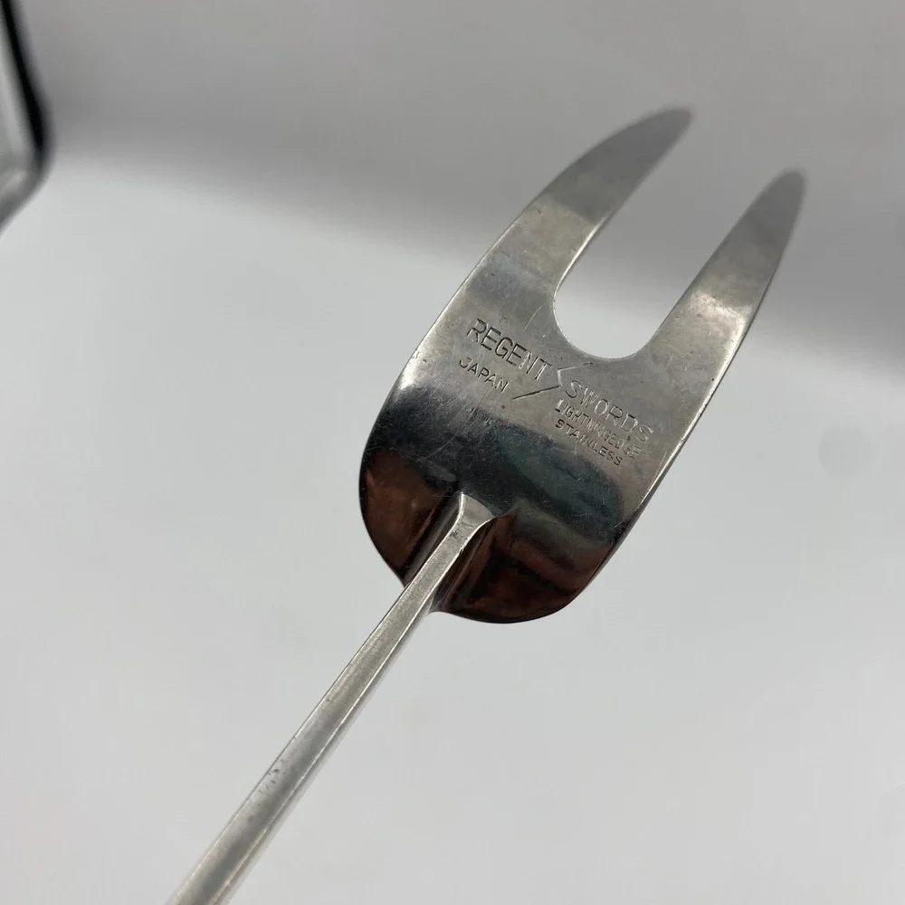 Vintage Regent Swords Lightning Edge Meat Carving Fork Stainless Japan 1960s 70s